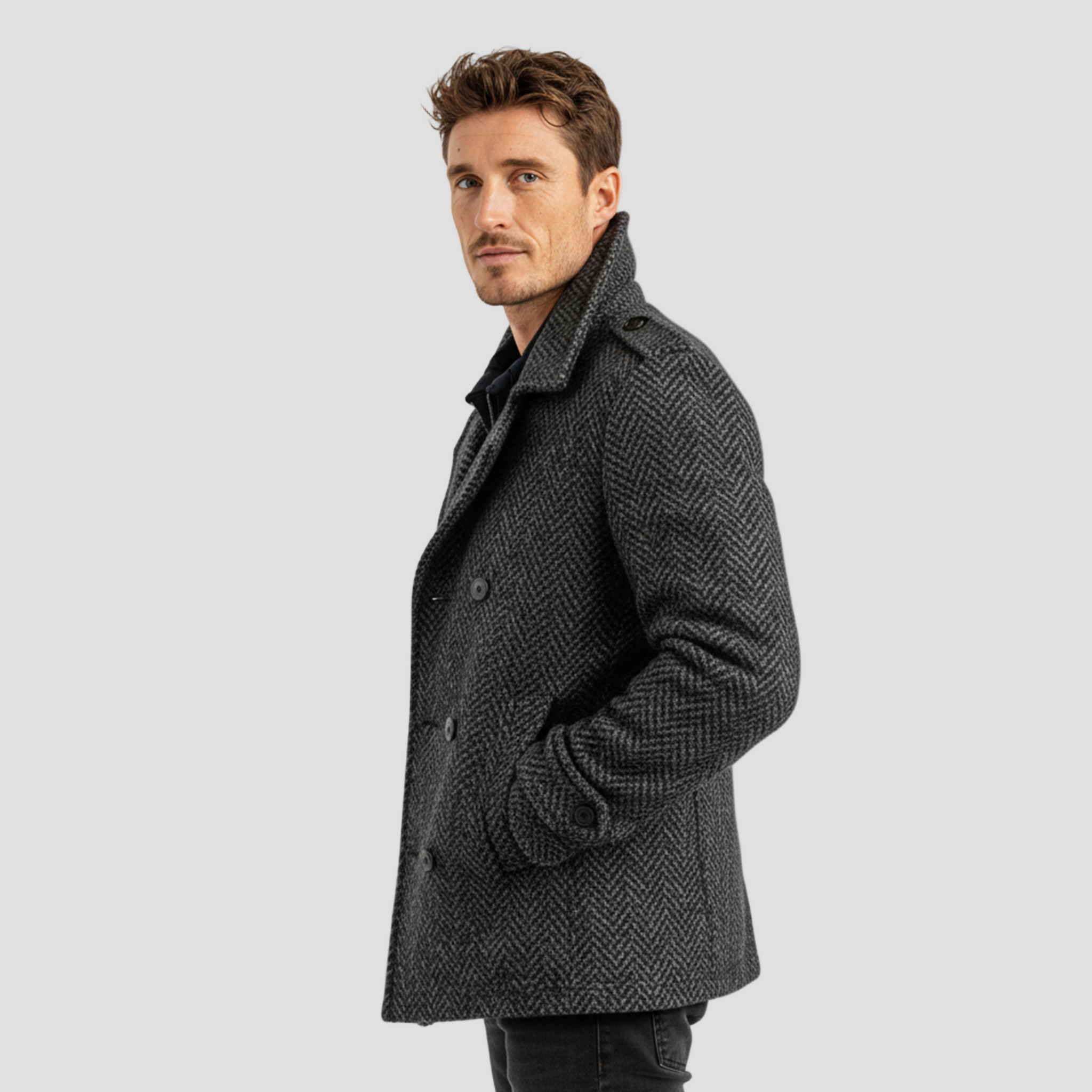 Julian | Herringbone Wool Coat