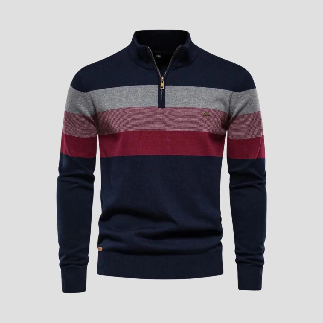 Everest | Striped Quarter Zip Jumper