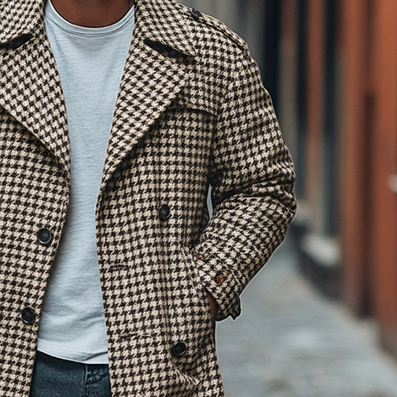 Zeke | Houndstooth Trench Coat