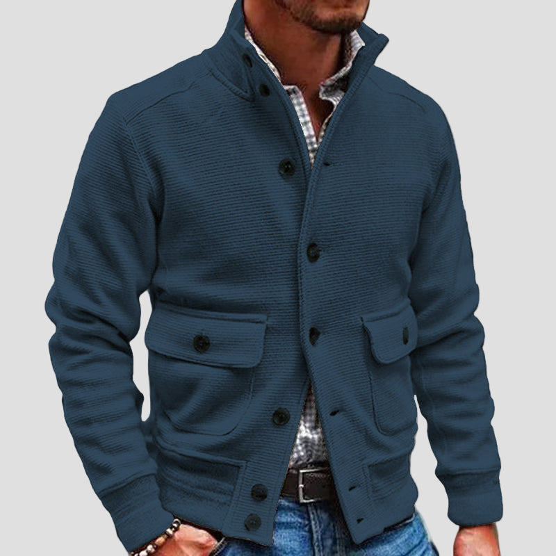 Silas | Stand Collar Solid Color Jacket
