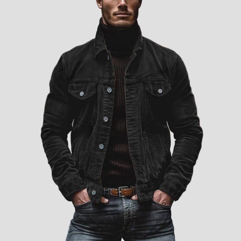 Derek | Vintage Corduroy Lapel Multi-Pocket Work Jacket