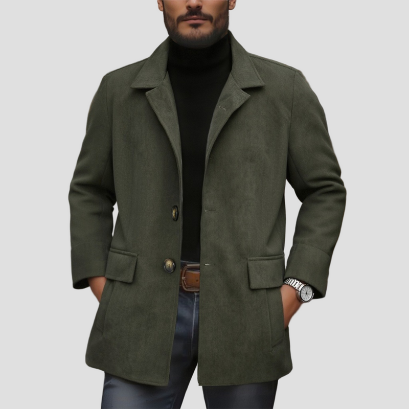 Declan | Vintage Corduroy Stand Collar Single-Breasted Short Coat