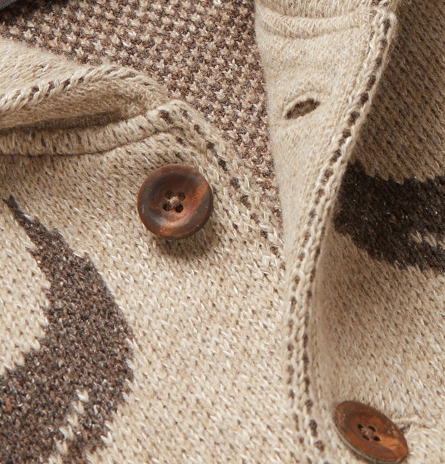 Wade | Jacquard Lapel Knit Cardigan