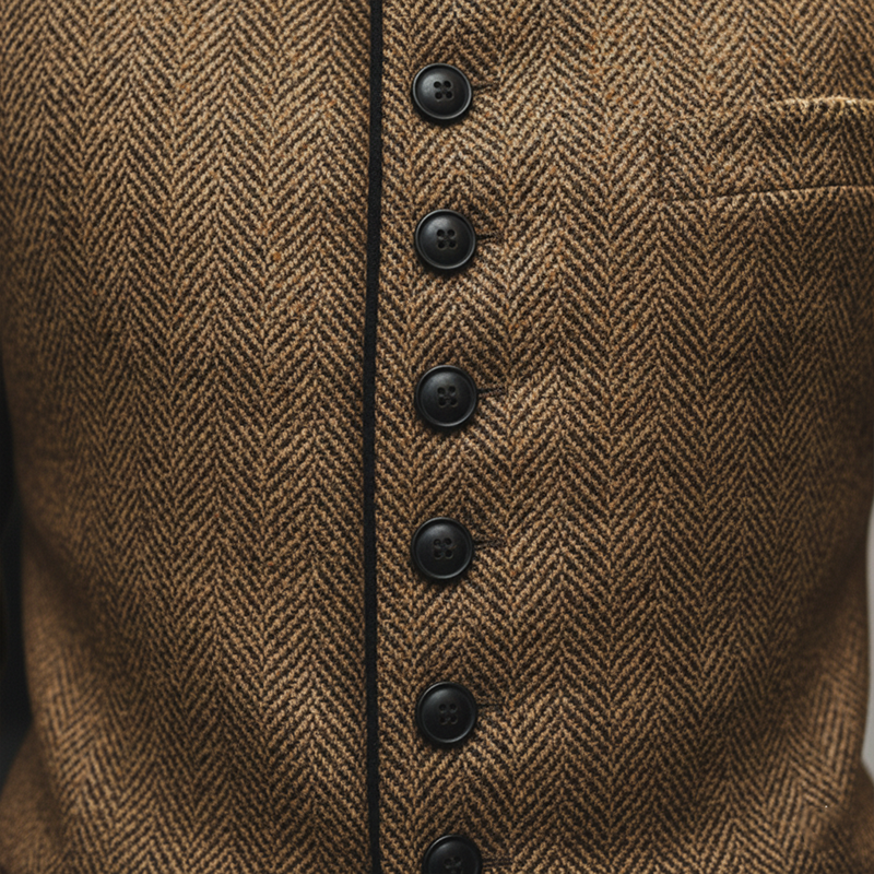 Harrison | Retro Herringbone Wool Coat