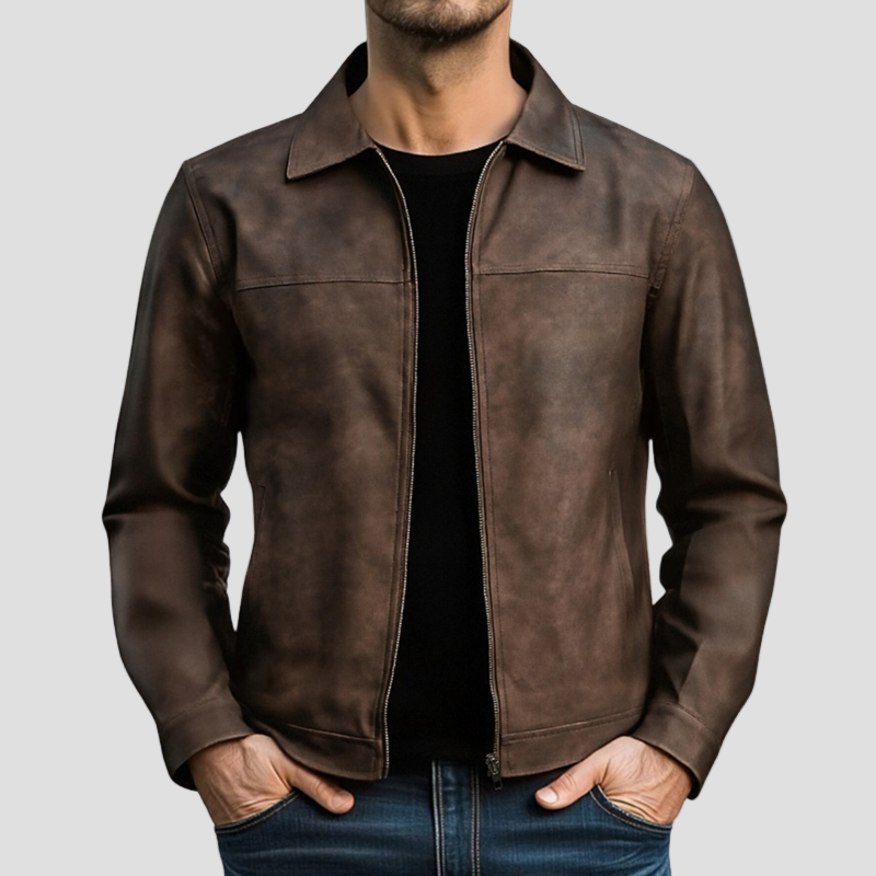 Pierce | Classic Fashion Zipper PU Leather Jacket