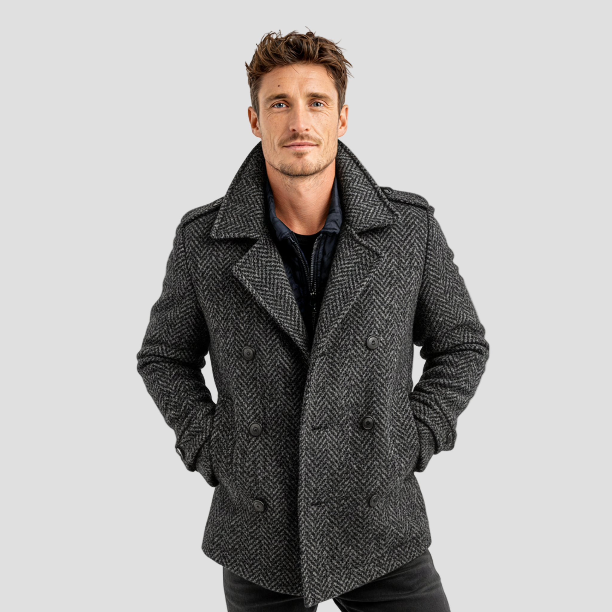 Julian | Herringbone Wool Coat