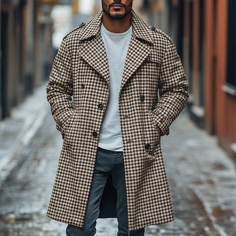 Zeke | Houndstooth Trench Coat