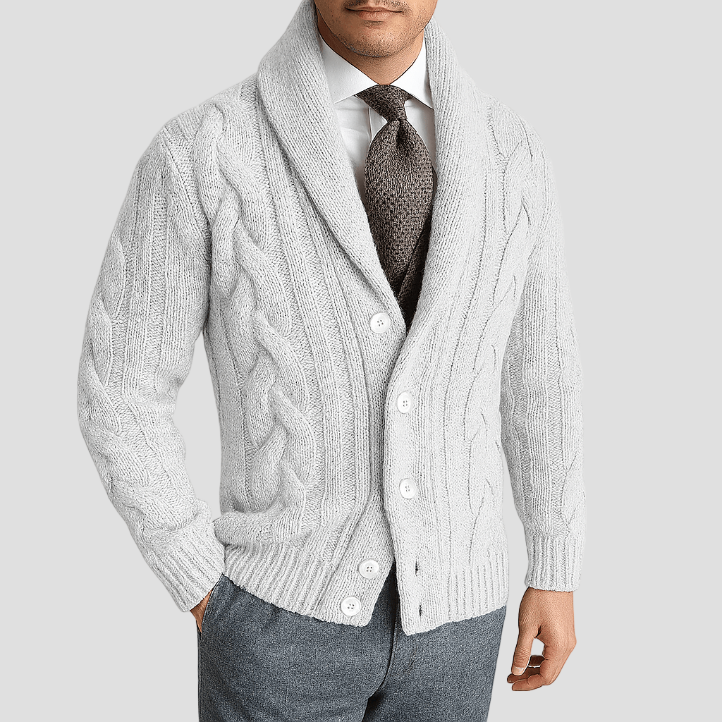 Bennett | Cable Knit Shawl Cardigan Sweater