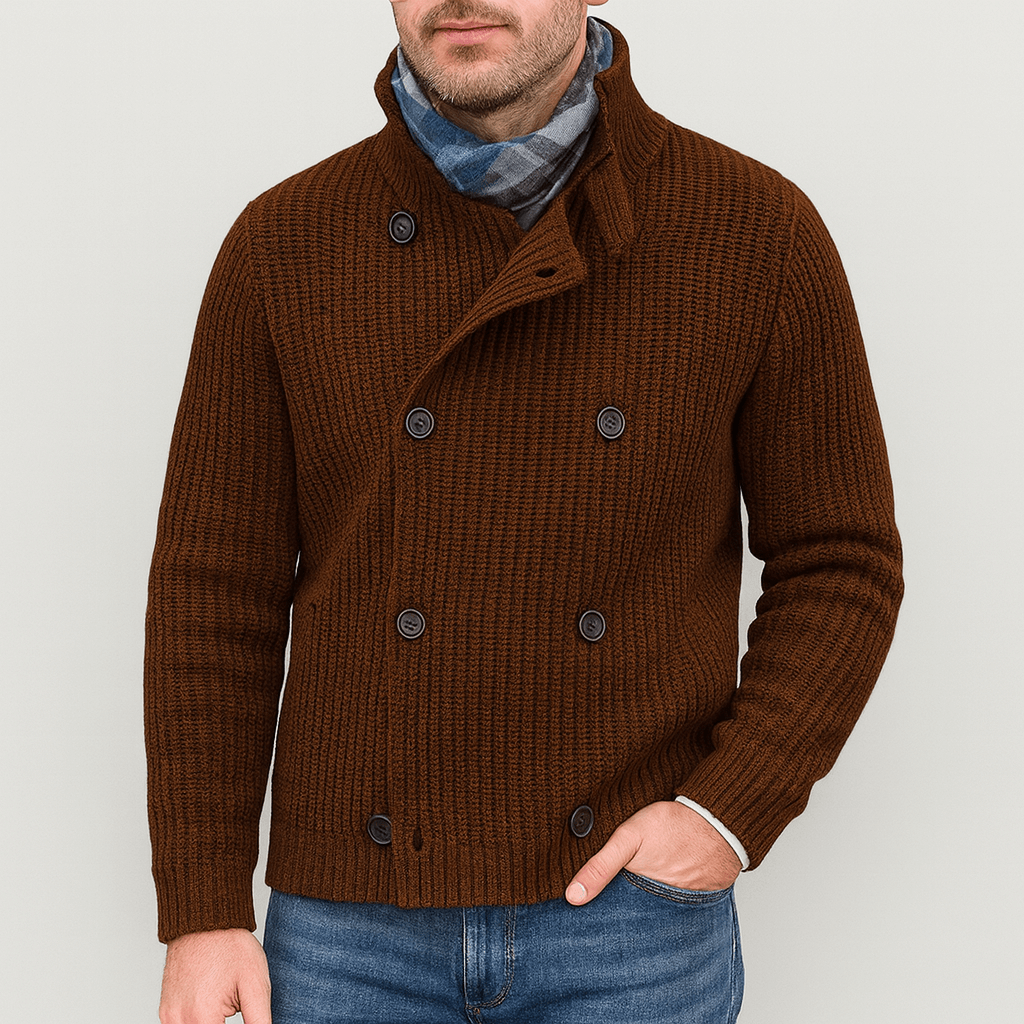 Ryan | Double-Breasted Knit Cardigan for Men