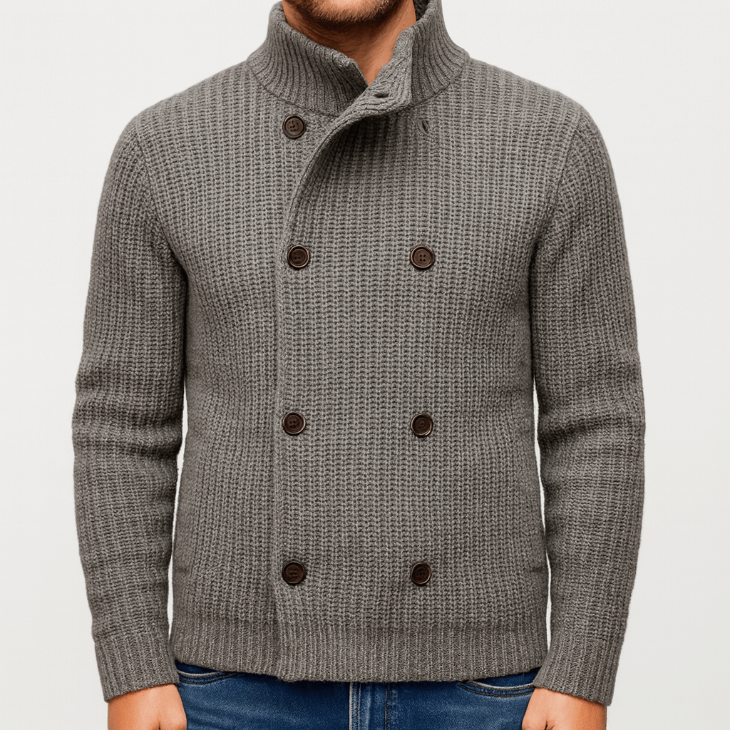 Ryan | Double-Breasted Knit Cardigan for Men