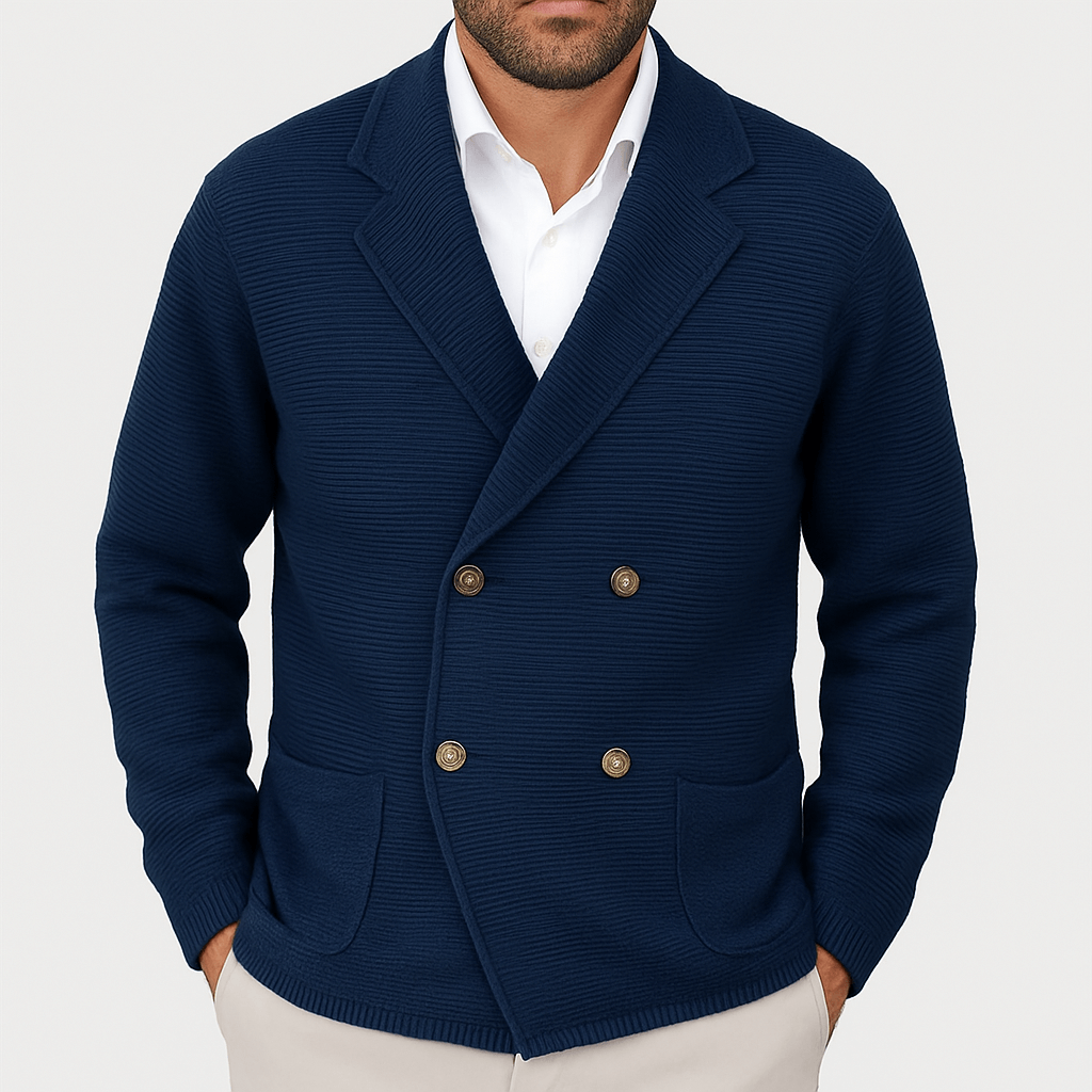 Ethan | Double-Breasted Knit Cardigan for Men