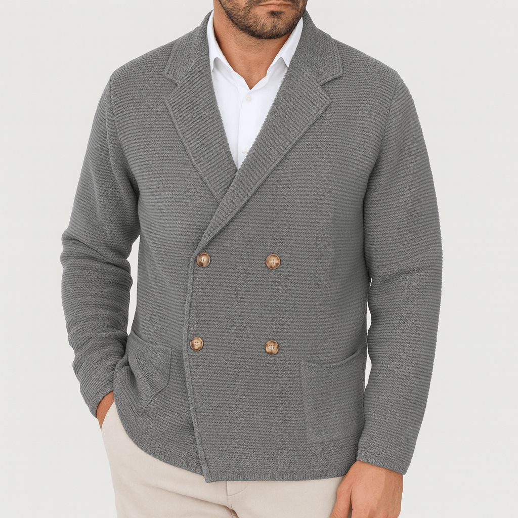 Ethan | Double-Breasted Knit Cardigan for Men