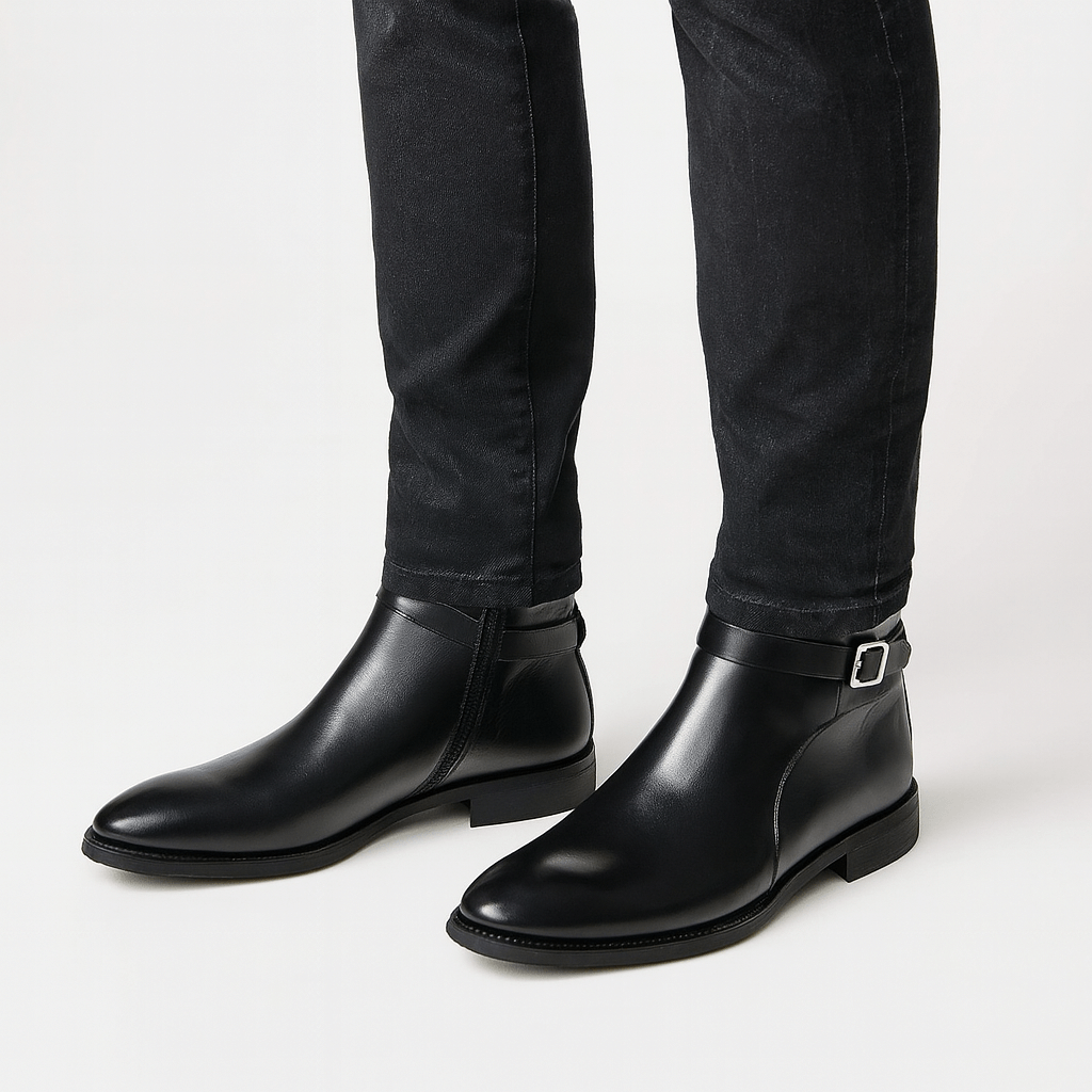 Matt | Executive Leather Zip Boots for Men
