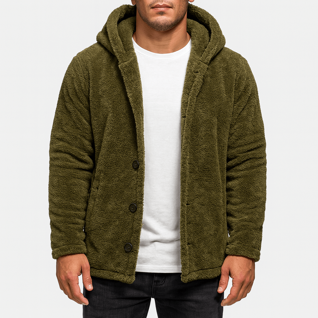 Josh | Cozy Fleece Hooded Cardigan for Men