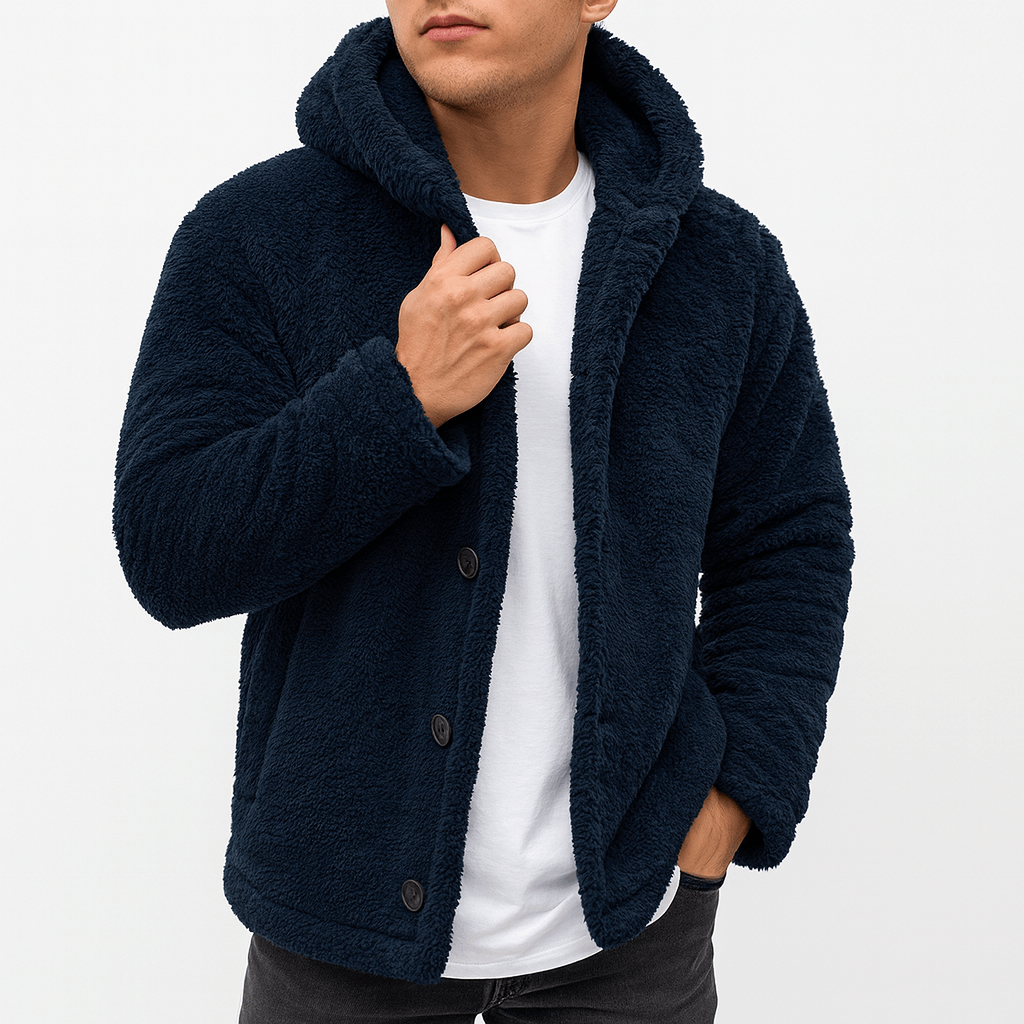 Josh | Cozy Fleece Hooded Cardigan for Men