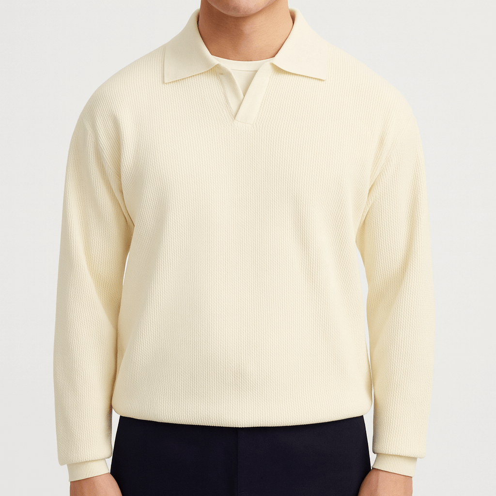Chris | Folded Collar Knit Sweater for Men