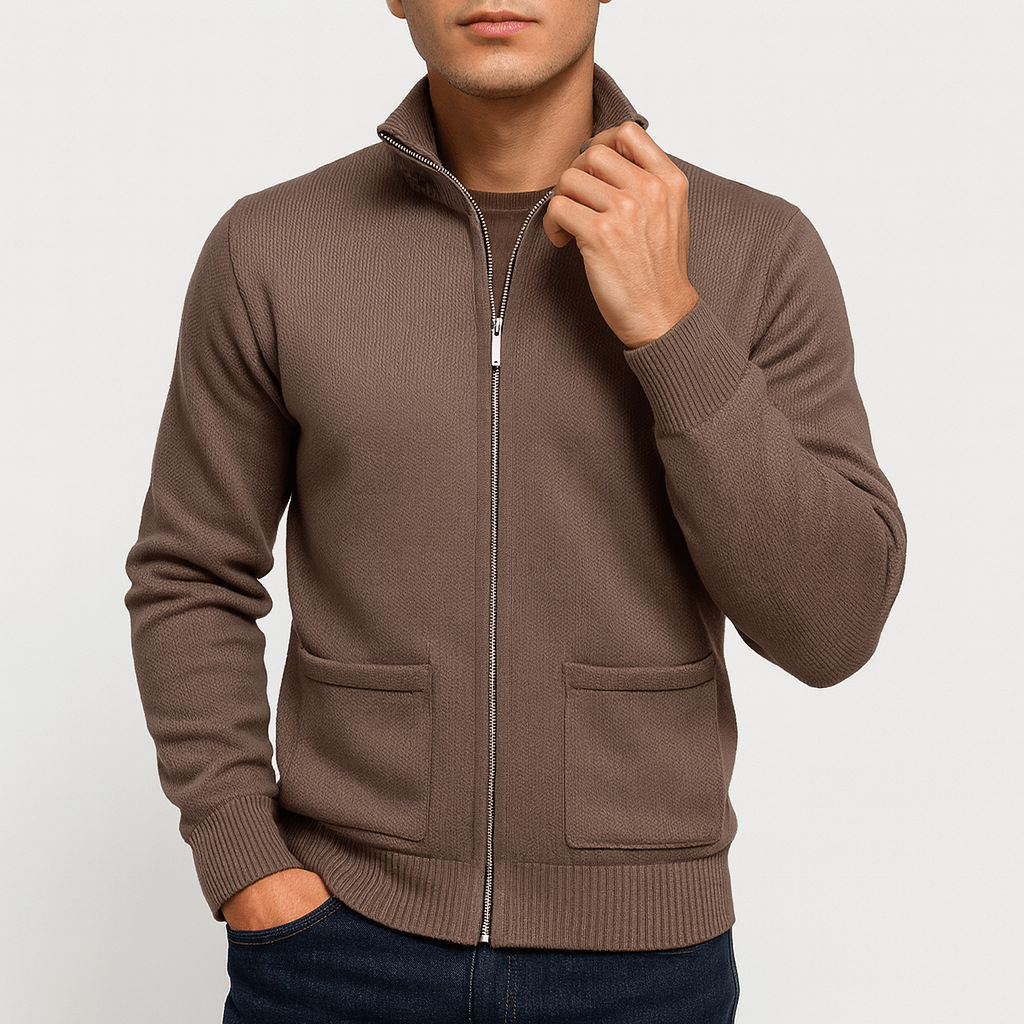 Luke | Full-Zip Cotton Cardigan for Men