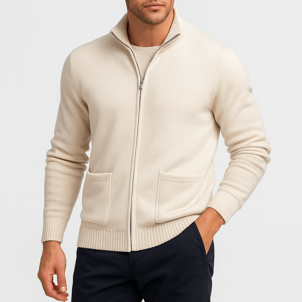 Luke | Full-Zip Cotton Cardigan for Men
