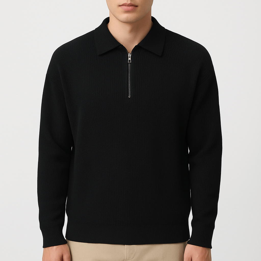 Mike | Half-Zip Cozy Knit Sweater