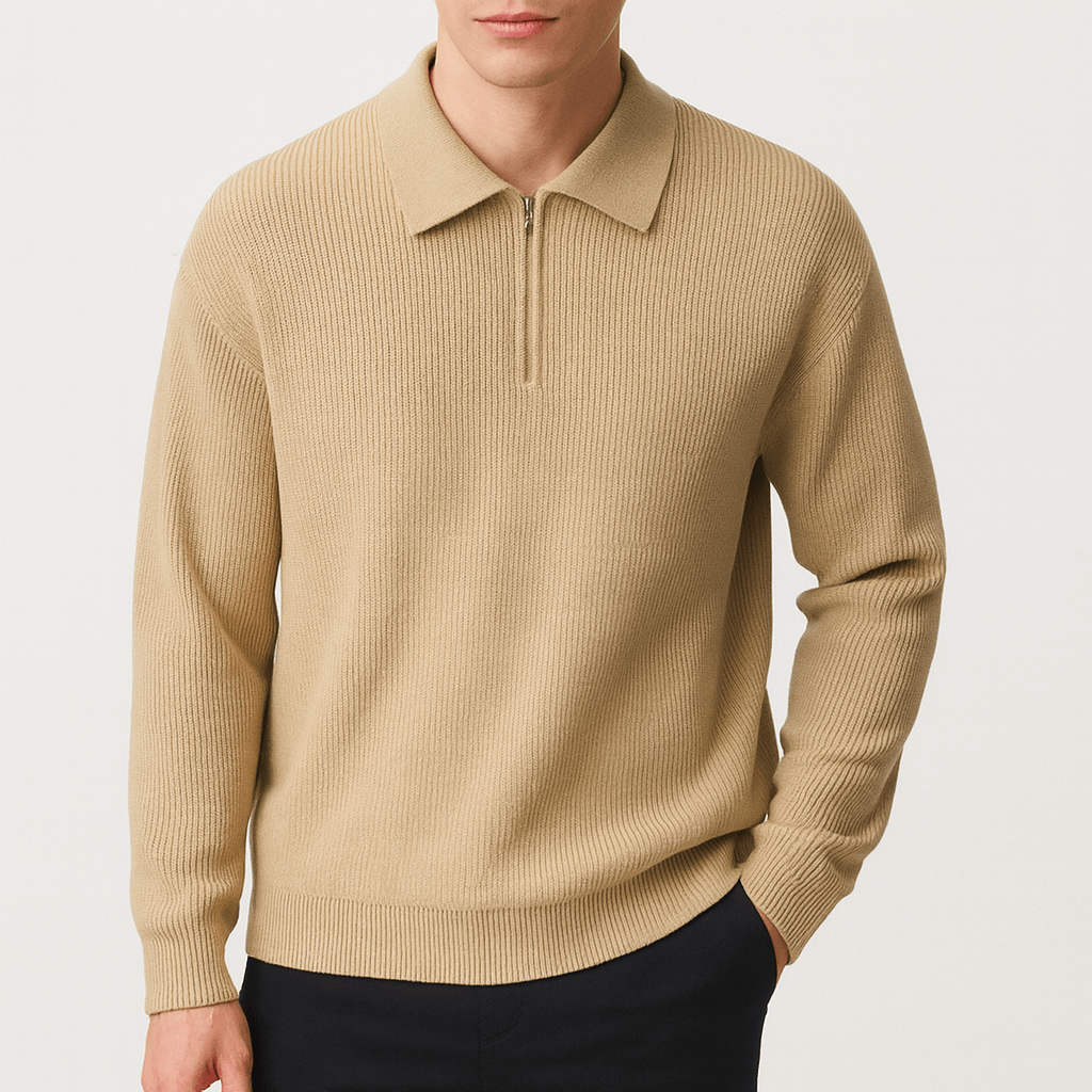 Mike | Half-Zip Cozy Knit Sweater