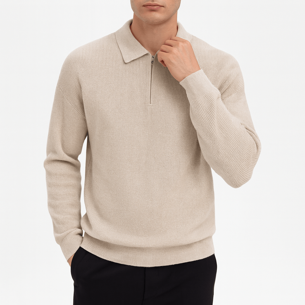 Mike | Half-Zip Cozy Knit Sweater