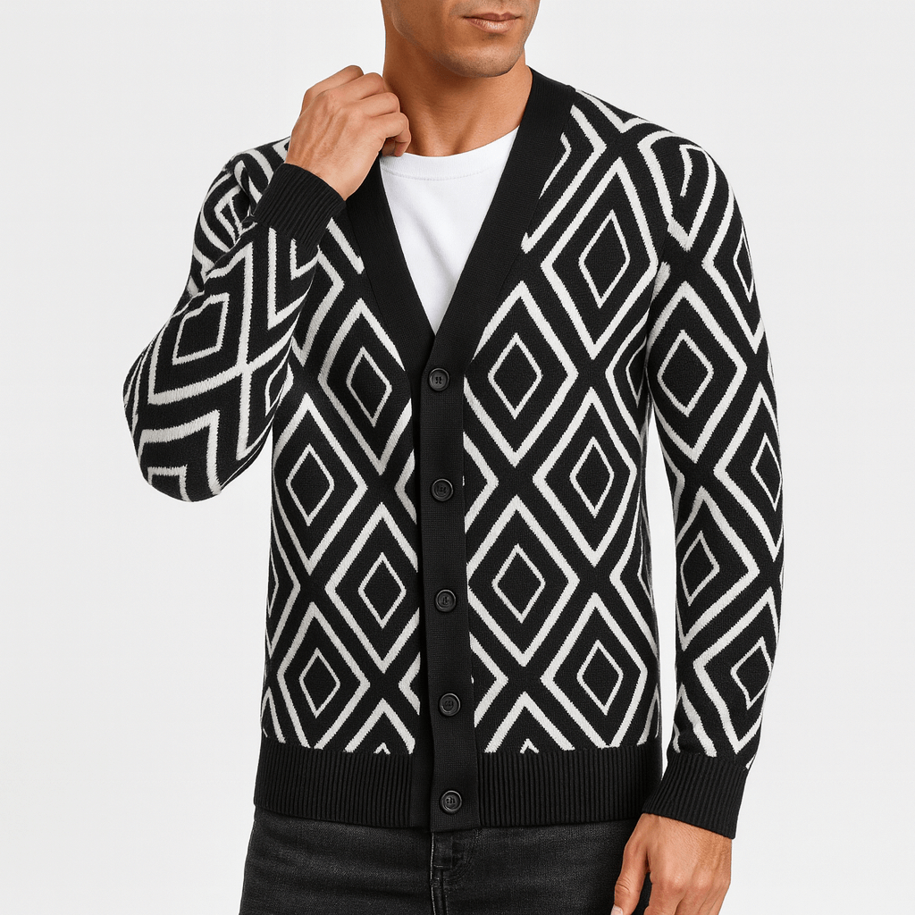 John | Elegant Jacquard Knit Cardigan for Men