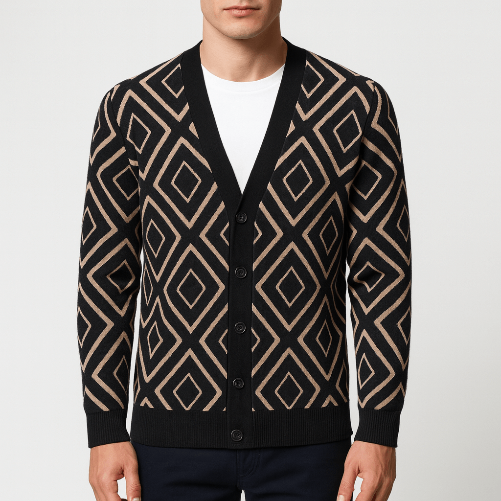 John | Elegant Jacquard Knit Cardigan for Men