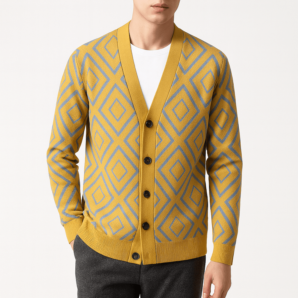 John | Elegant Jacquard Knit Cardigan for Men