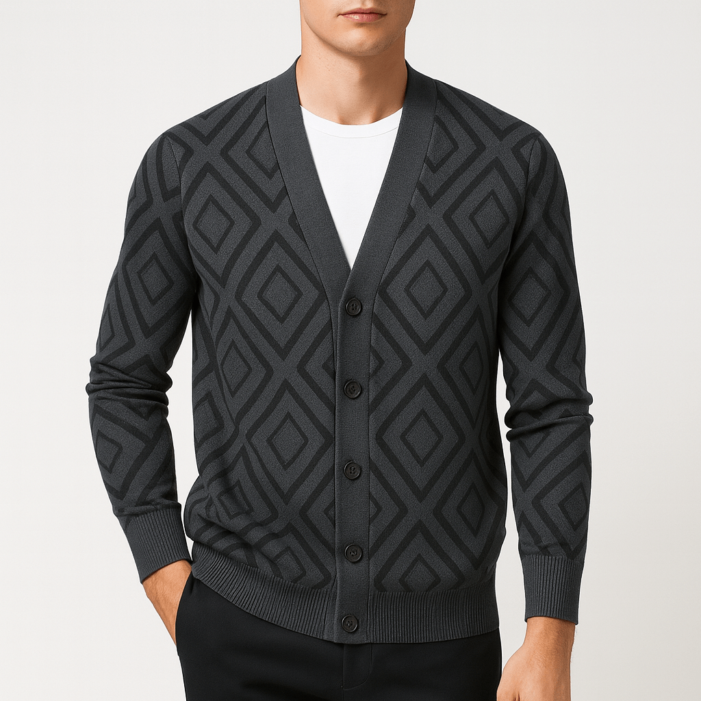 John | Elegant Jacquard Knit Cardigan for Men