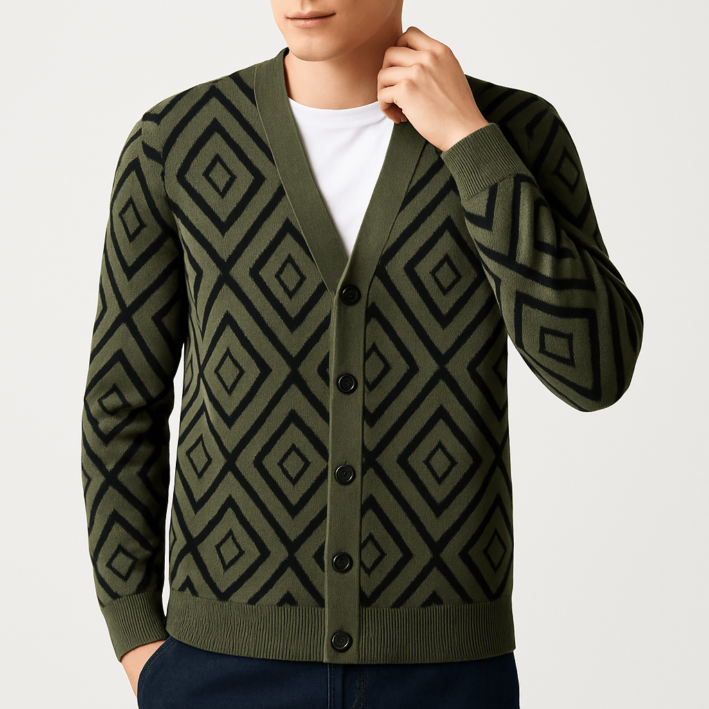 John | Elegant Jacquard Knit Cardigan for Men