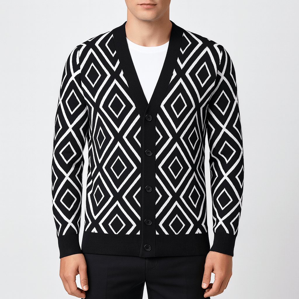 Ryan | Jacquard Slim Fit Cardigan for Men
