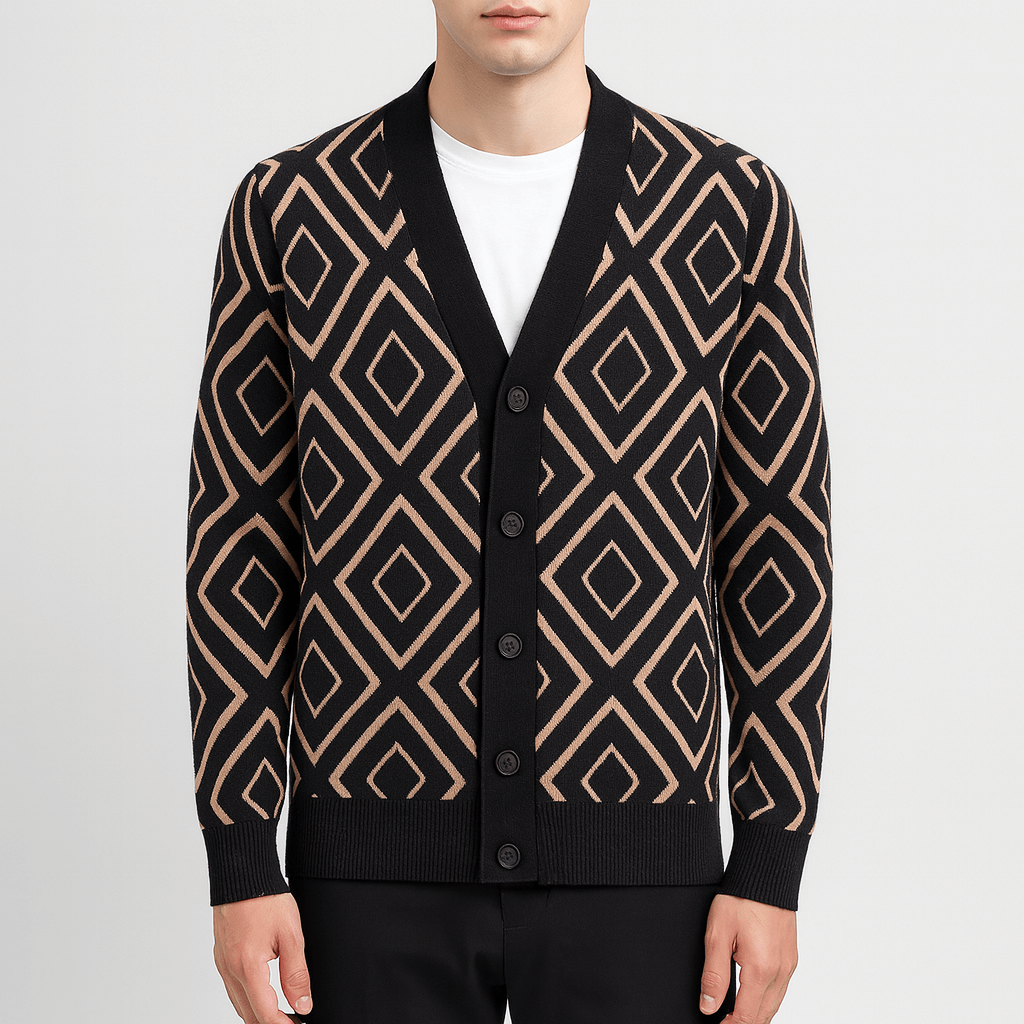 Ryan | Jacquard Slim Fit Cardigan for Men