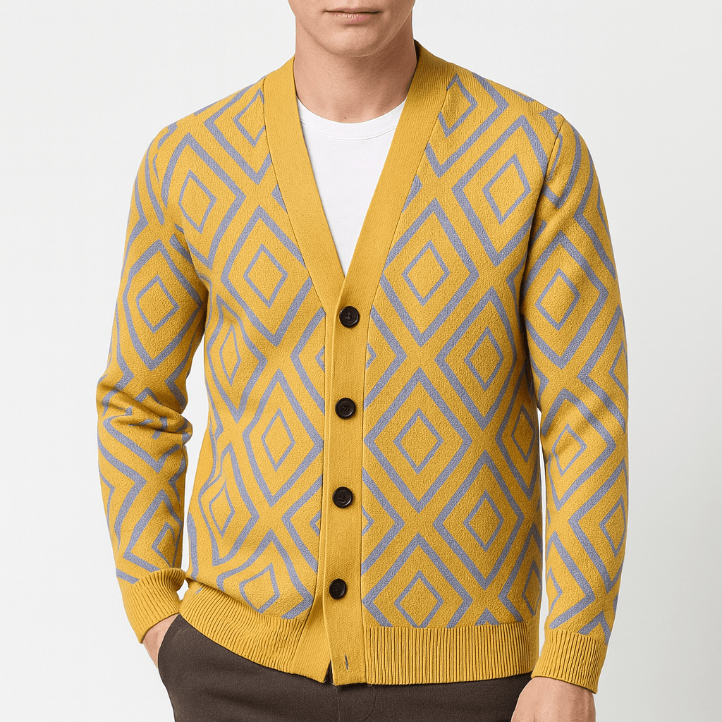 Ryan | Jacquard Slim Fit Cardigan for Men