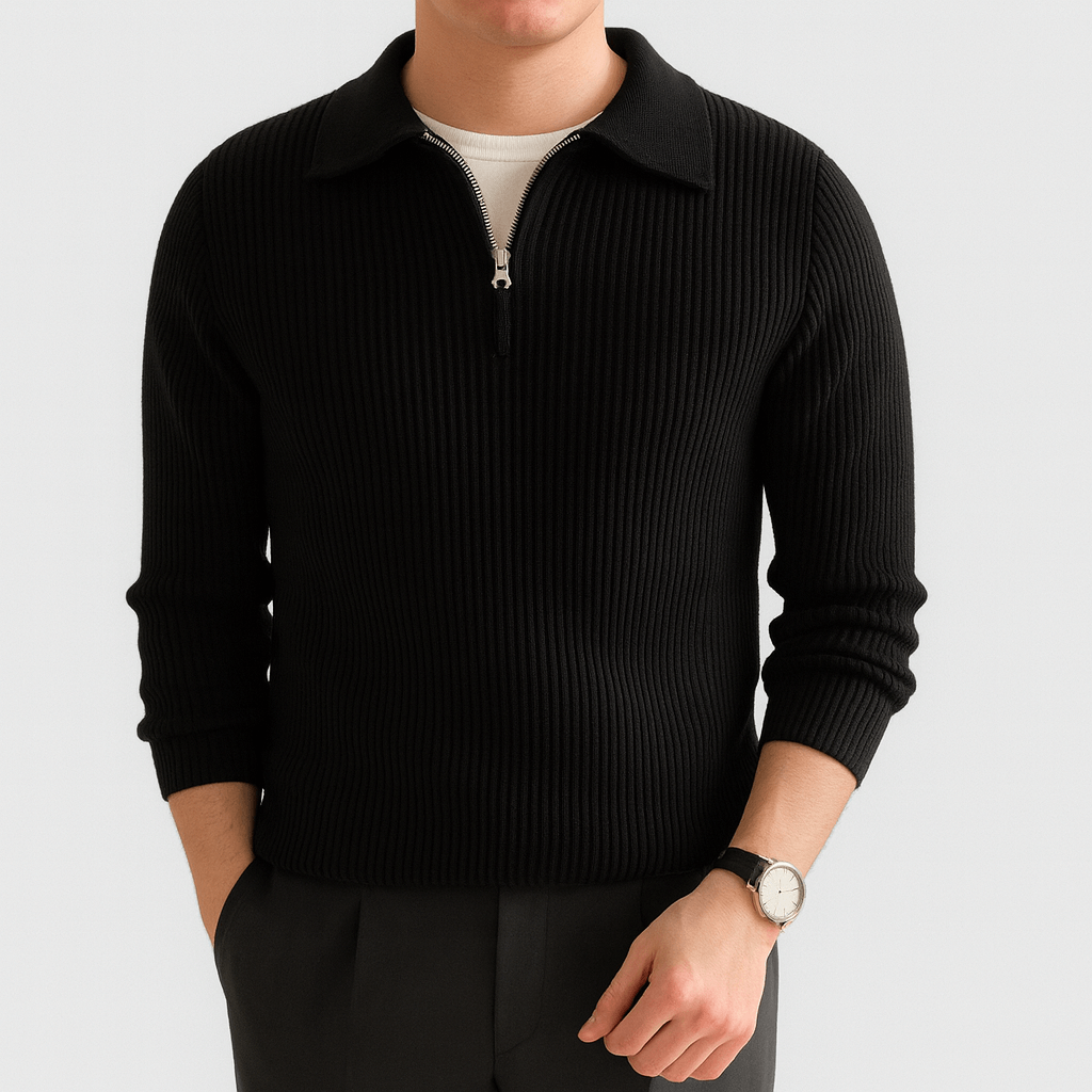 Matt | Knitted Half-Zip Polo Sweater for Men