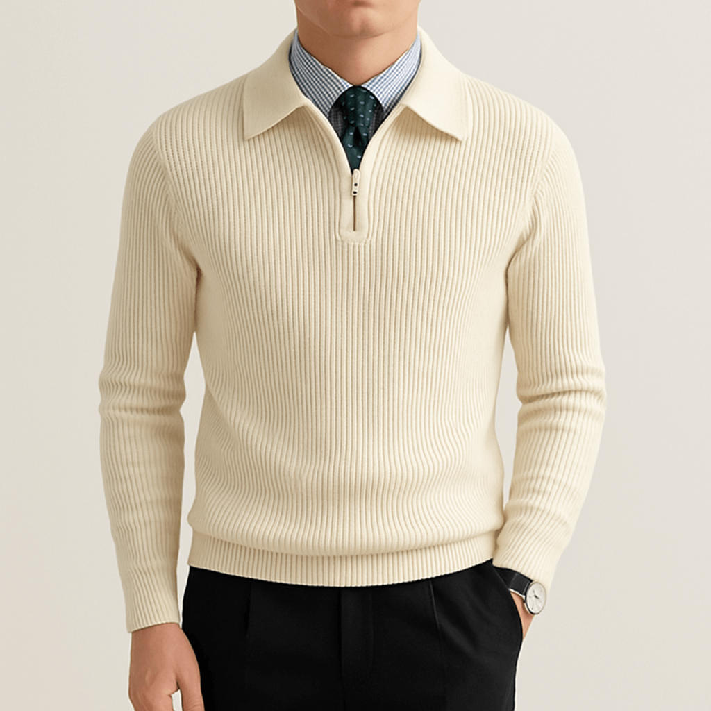 Matt | Knitted Half-Zip Polo Sweater for Men