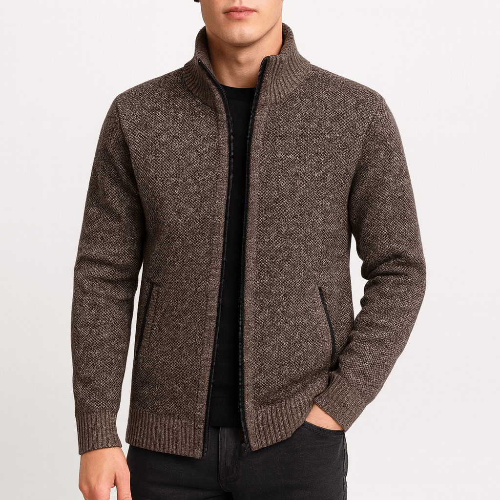 John | Knitted Zip Cardigan for Men