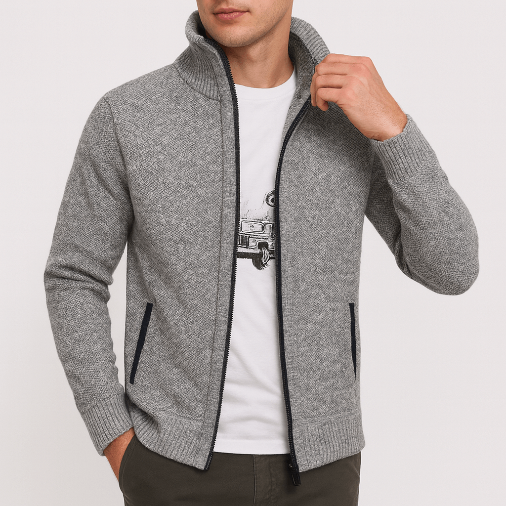 John | Knitted Zip Cardigan for Men