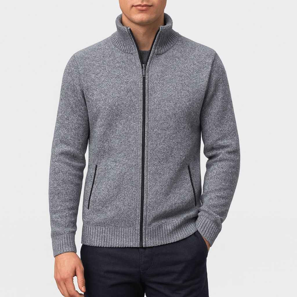Jake | Knitted Zip-Collar Cardigan for Men