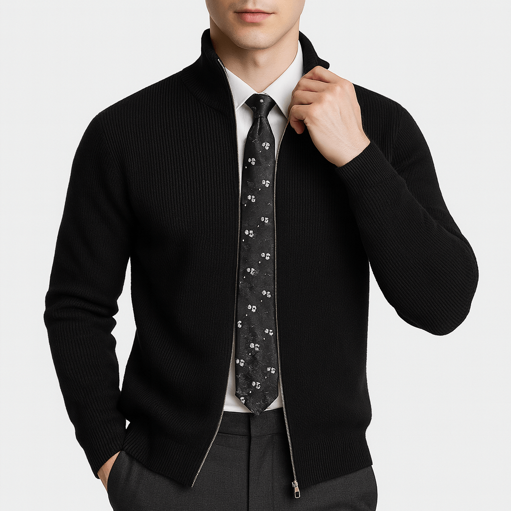 Tom | Cozy Knitted Zip Sweater for Men