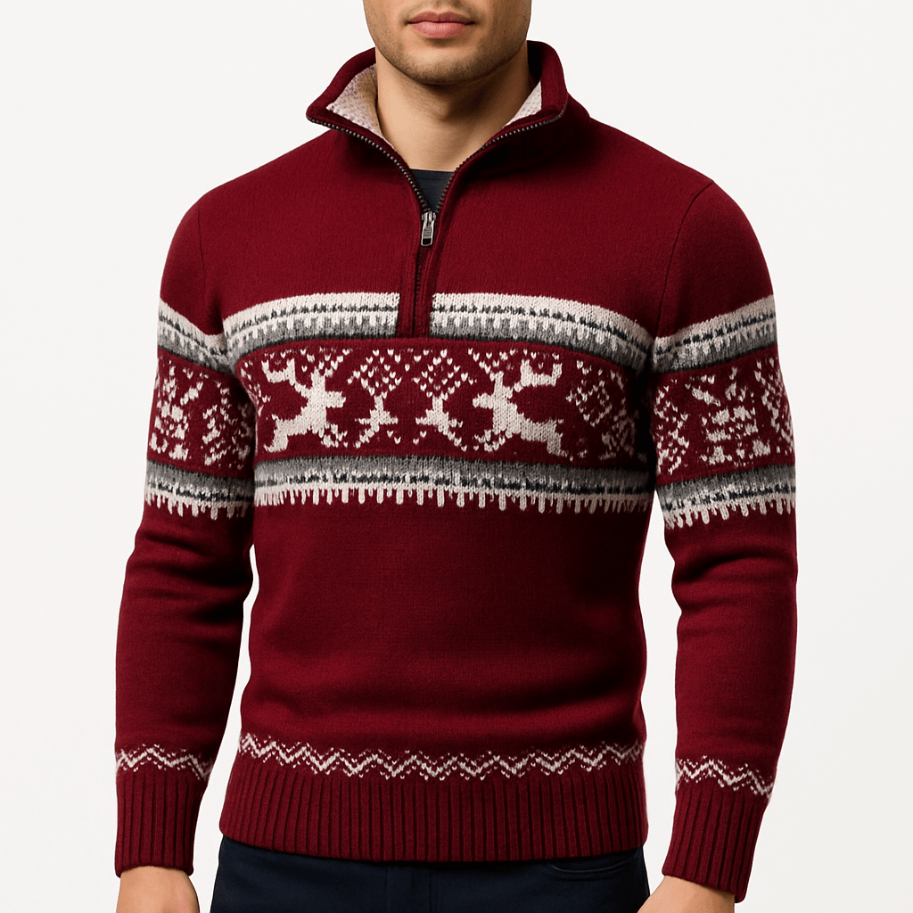 Alex | Fair Isle Half-Zip Sweater for Men