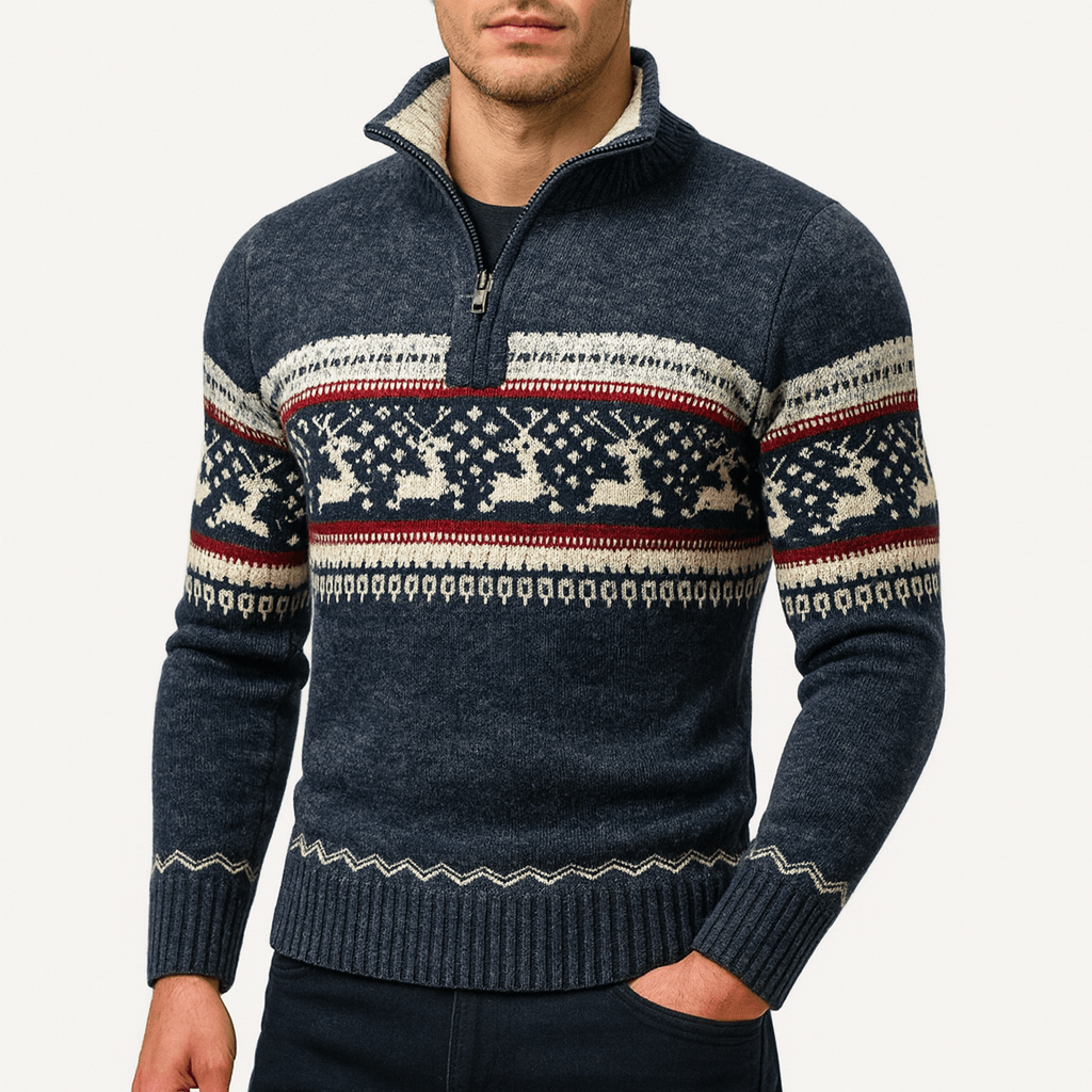 Alex | Fair Isle Half-Zip Sweater for Men