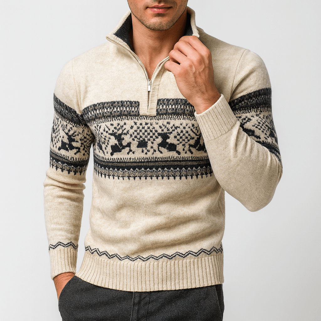 Alex | Fair Isle Half-Zip Sweater for Men