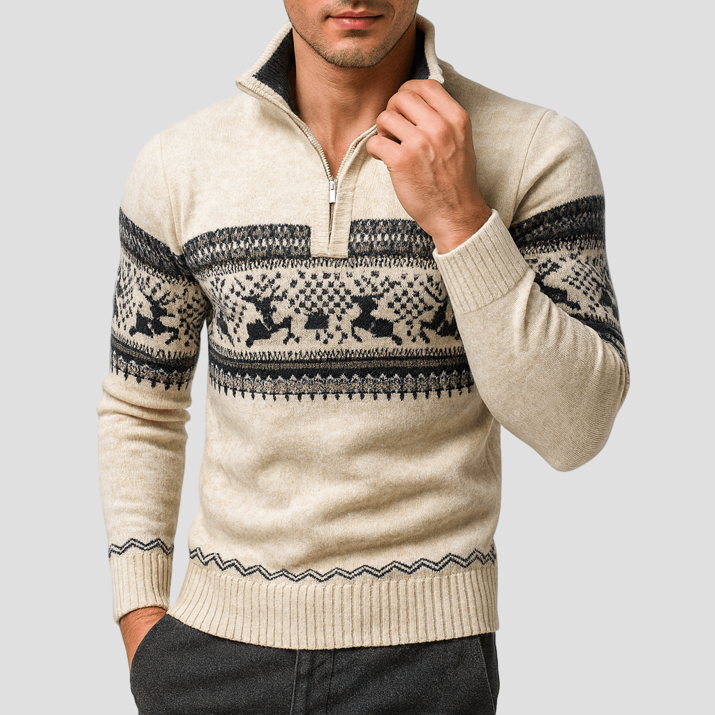 Lincoln | Fair Isle Half-Zip Sweater