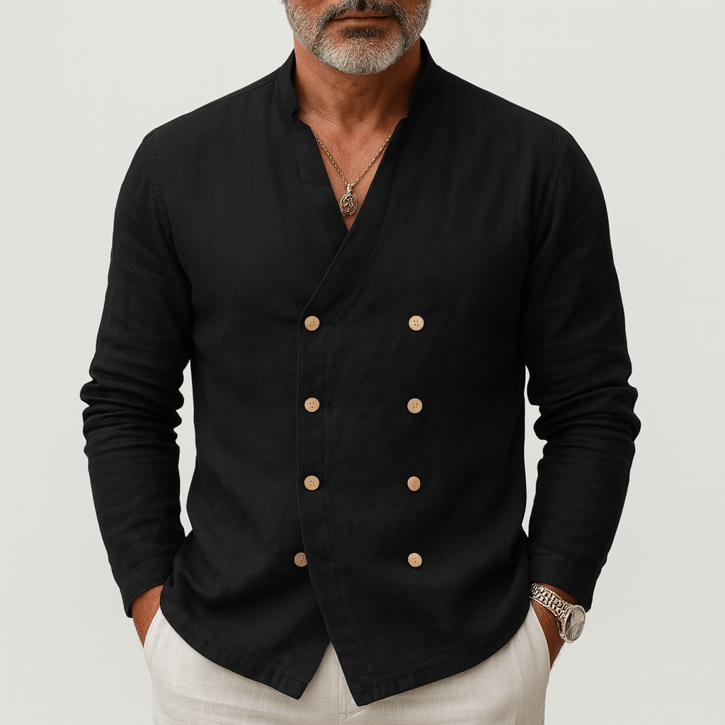 Chris | Double-Breasted Linen Shirt for Men