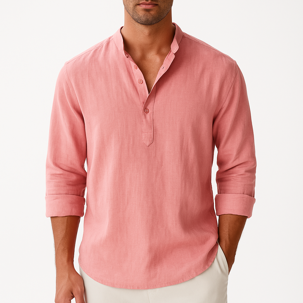 Adam | Linen Henley Shirt for Men