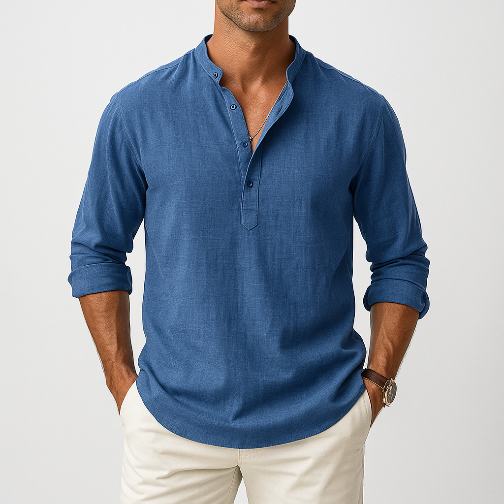 Adam | Linen Henley Shirt for Men