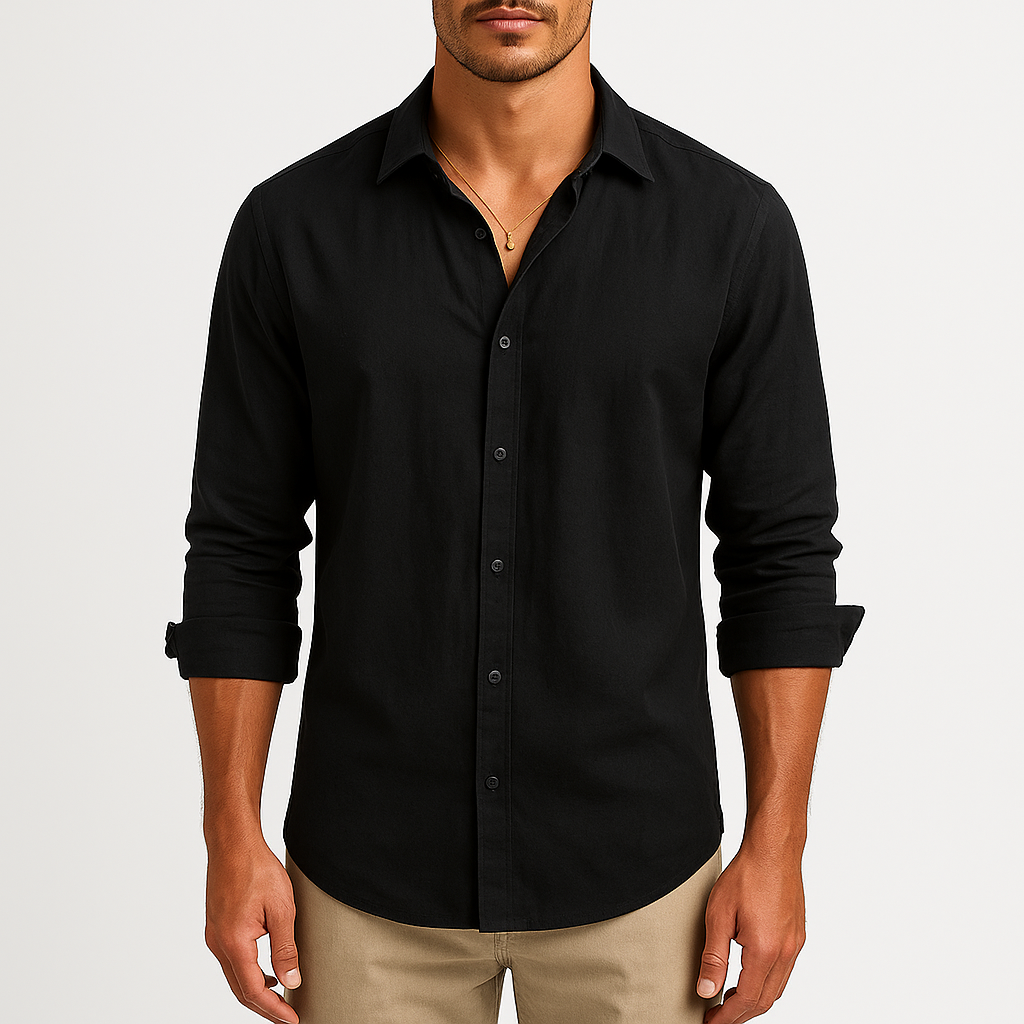 Adam | Linen Henley Shirt for Men