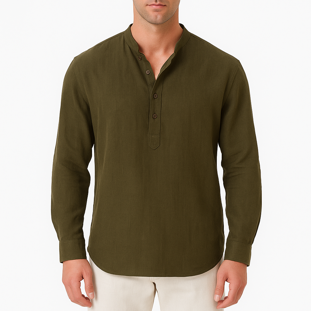 Adam | Linen Henley Shirt for Men