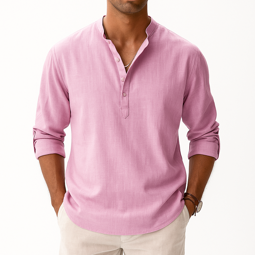 Adam | Linen Henley Shirt for Men