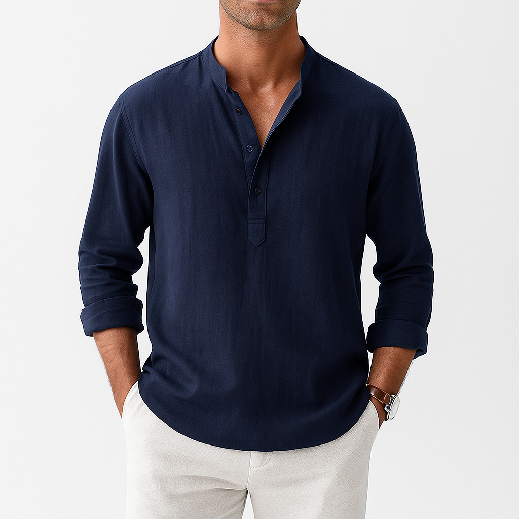Adam | Linen Henley Shirt for Men